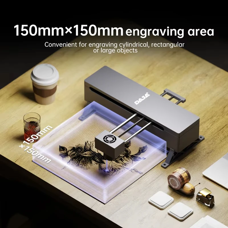 

DAJA Laser Engraving Machine DJ7 Mini Portable Fast Print Laser Engraver for Phone PC Engrave Wood Lether Plastic Glass Paper