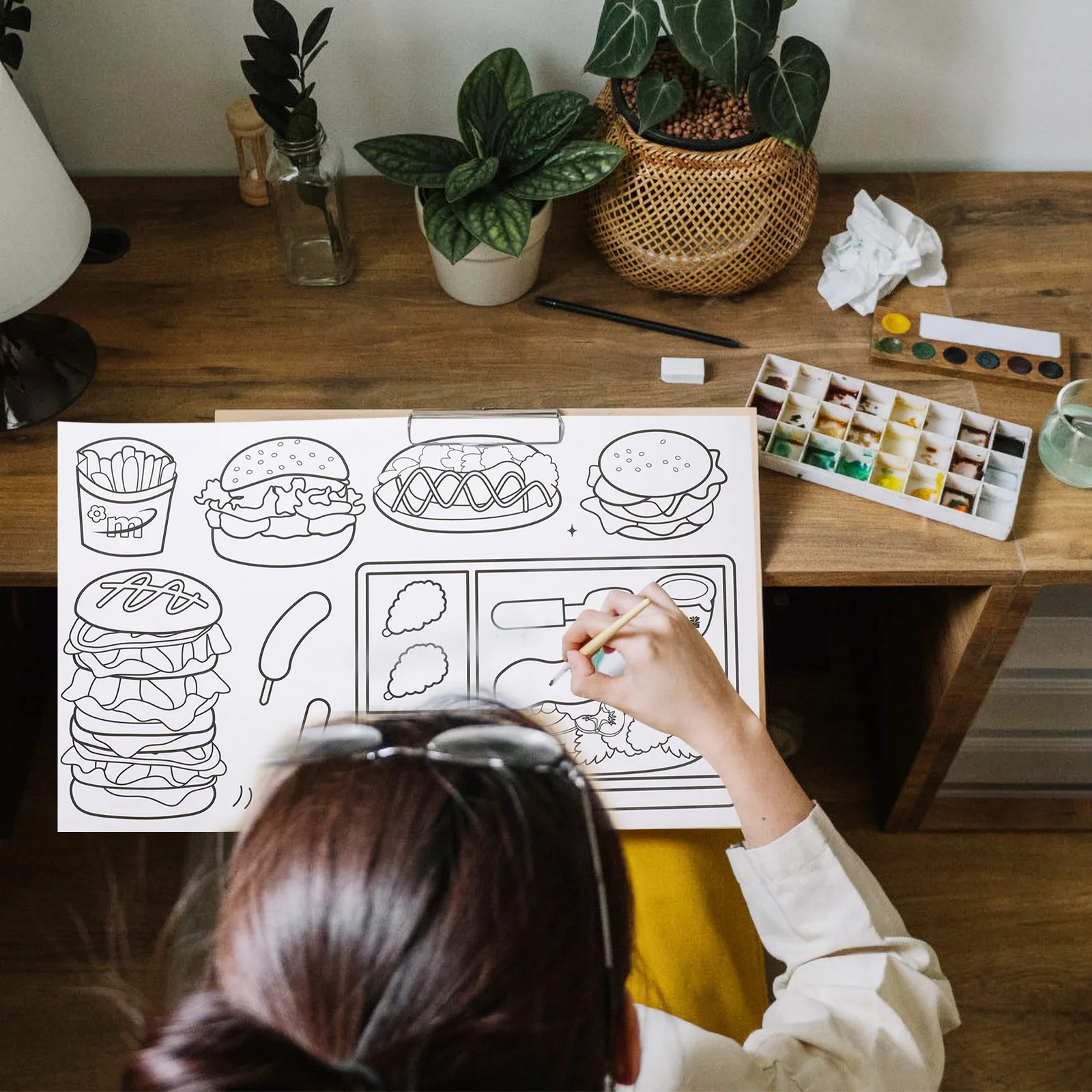 

Children Coloring Poster 2 Rolls Kids Drawing Pad Large Decor Educational Paper Toy Graffiti Scroll Great For Home School