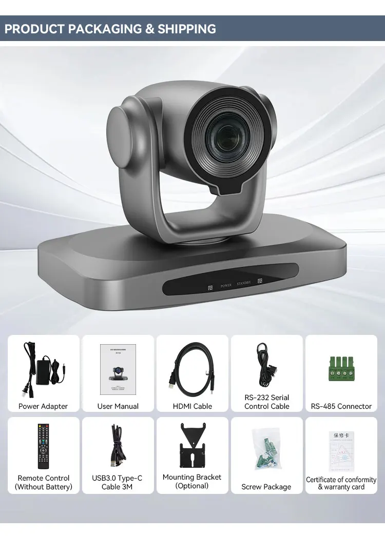 Oneking New Arrival PoE PTZ Camera HD-MI/USB/SDI 12X Zoom Video Conference Live Streaming Broadcast Ptz Conference Cameras
