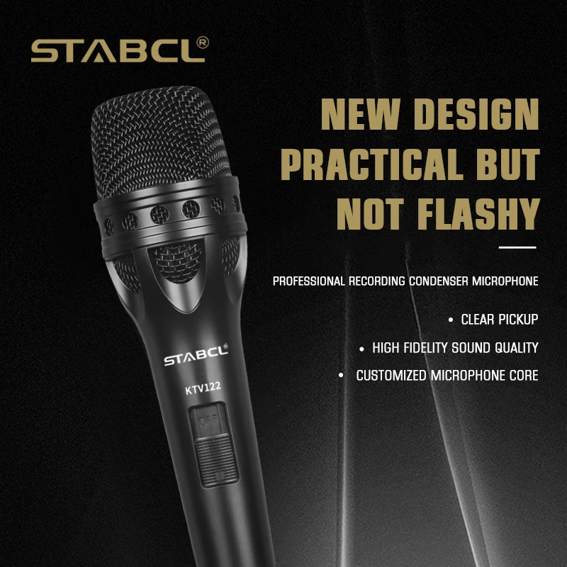 STABCL Wired Sing Mic Karaoke Microphone Professional Handheld Microphone For Stage