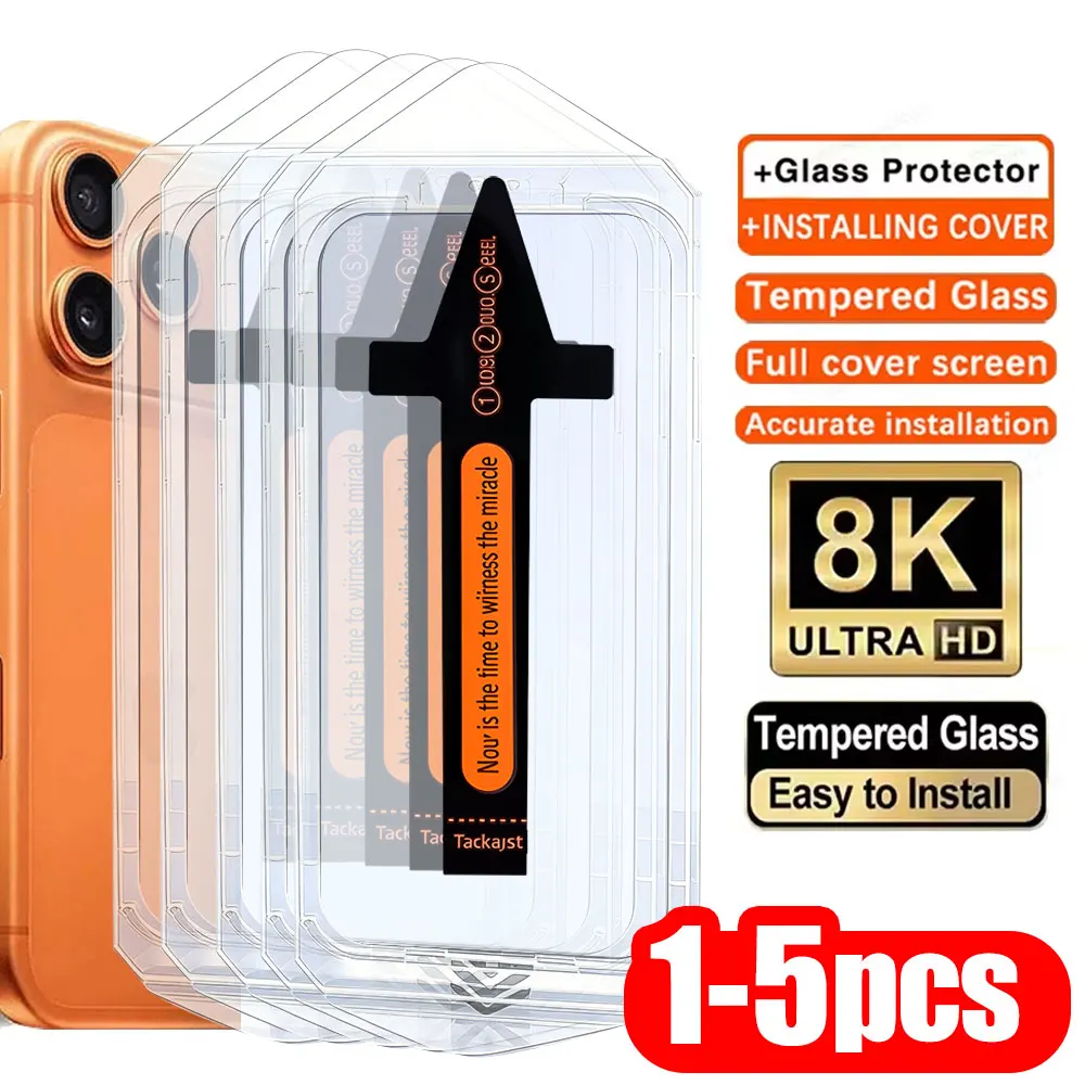 

1-5 шт. HD, простая установка, жесткая защитная пленка для экрана для iPhone 17 Pro Max Air 16 13 11 15 14 Plus 12 XR X Xs, закаленное стекло