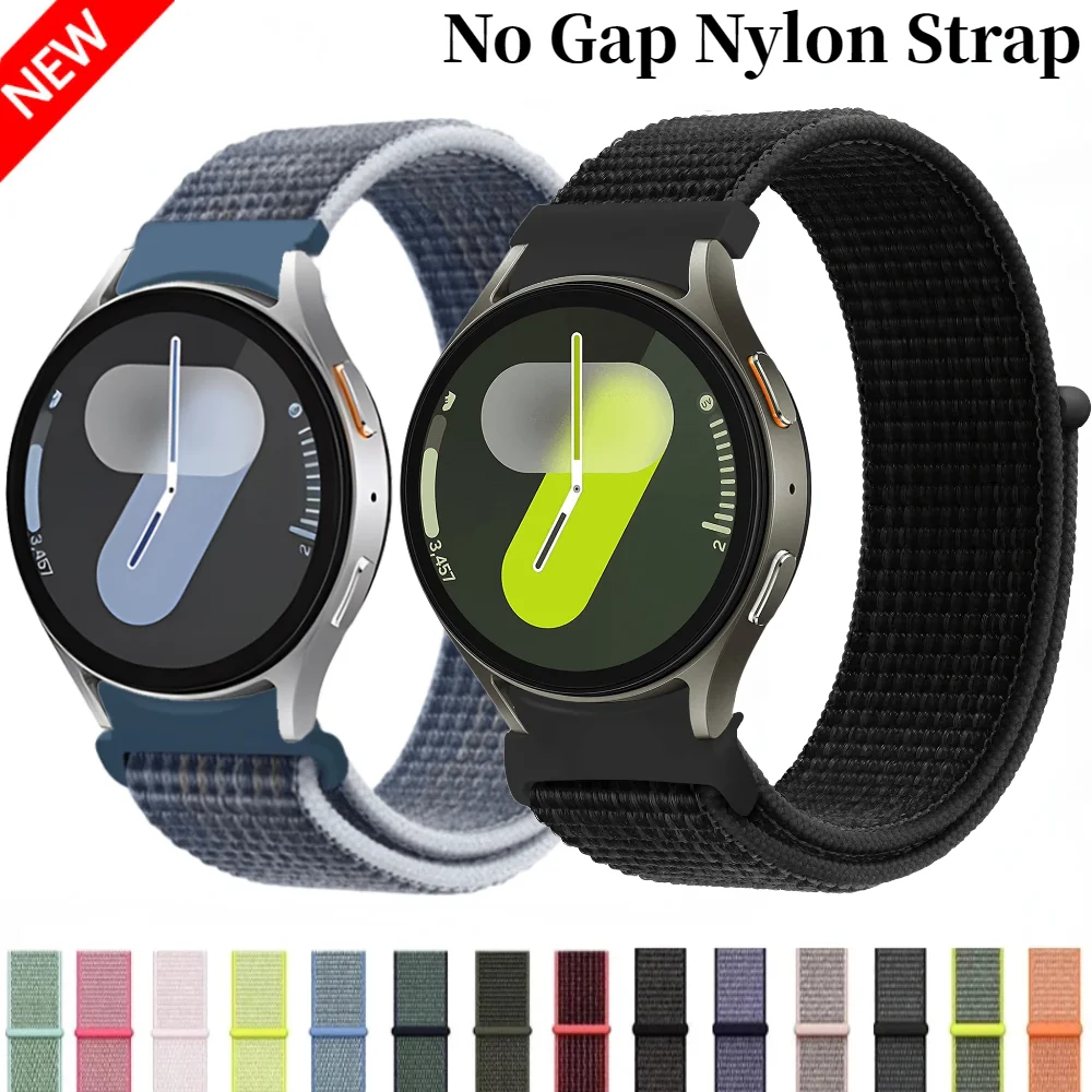 

No Gap Nylon Loop Strap For Samsung Galaxy Watch 7/FE/6/5/4 40mm 44mm Sports Bracelet Wristband Galaxy Watch 6-4 Classic Correa