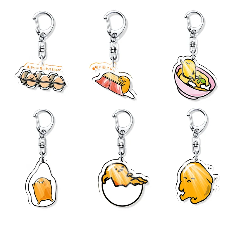 

Anime Acrylic Gudetama New Arrival Fun Keychain Llavero Bag Charms Pendant Fans Creativity Animation Cute Products Gift