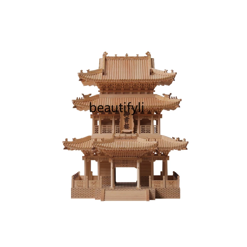 

New Chinese Antique Building Model Finished Decoration Decoration Homestay Hotel Sales Office Club Tea Room Hallway Soft Outfit