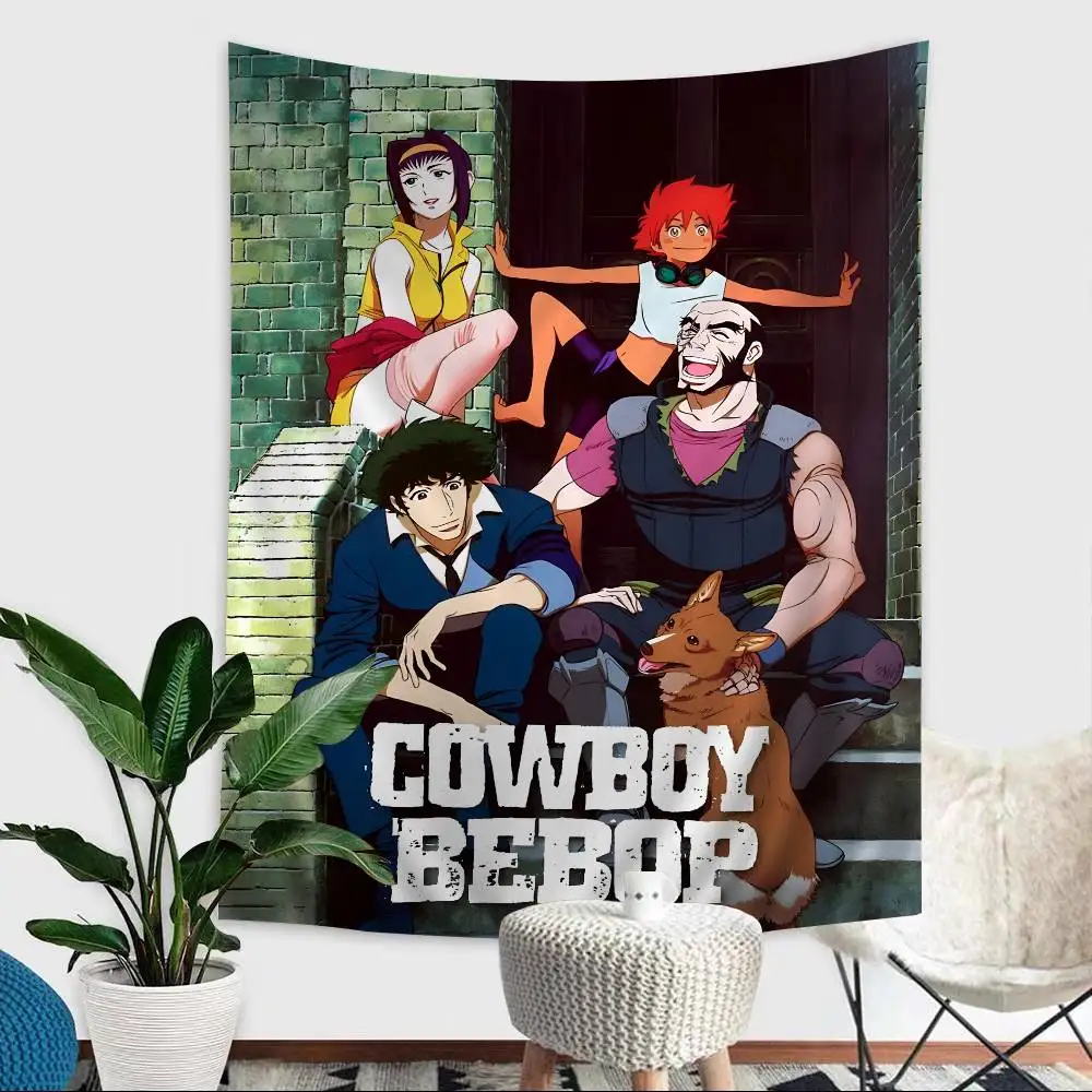 

C-Cowboy B-Bebop Аниме Ретро Красочный Гобелен Настенный Хиппи Цветок Настенные Ковры Декор Общежития Настенный Художественный Декор