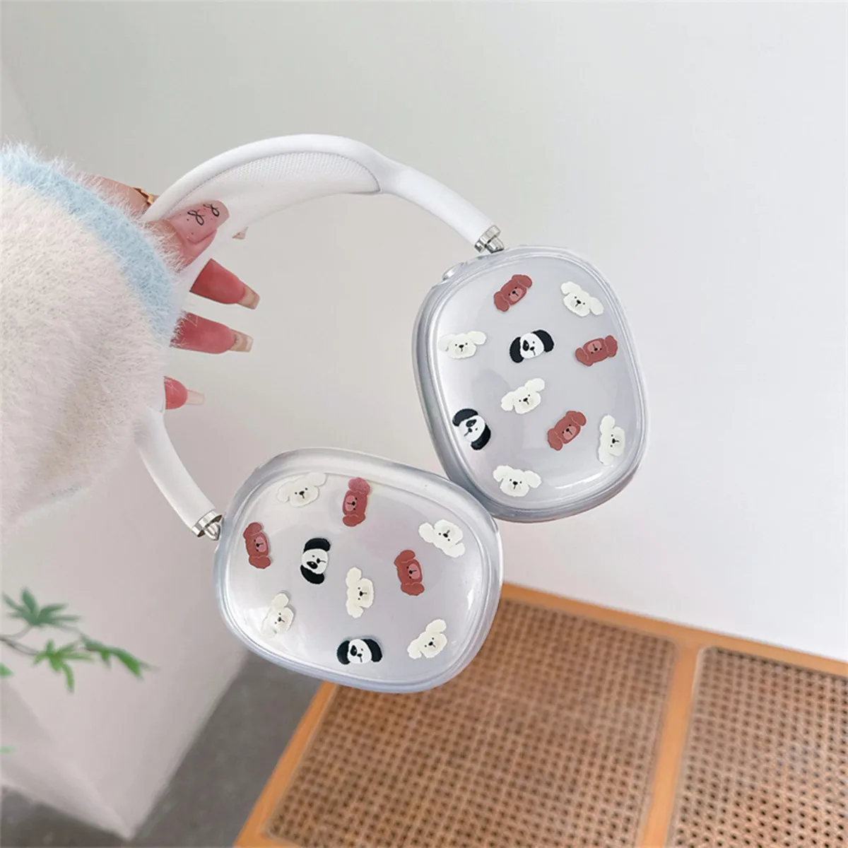 Чехол для наушников AirPods Max с изображением милой крутой собаки, прозрачный мягкий чехол из ТПУ с защитой от царапин, прозрачные аксессуары, ультразащитный чехол