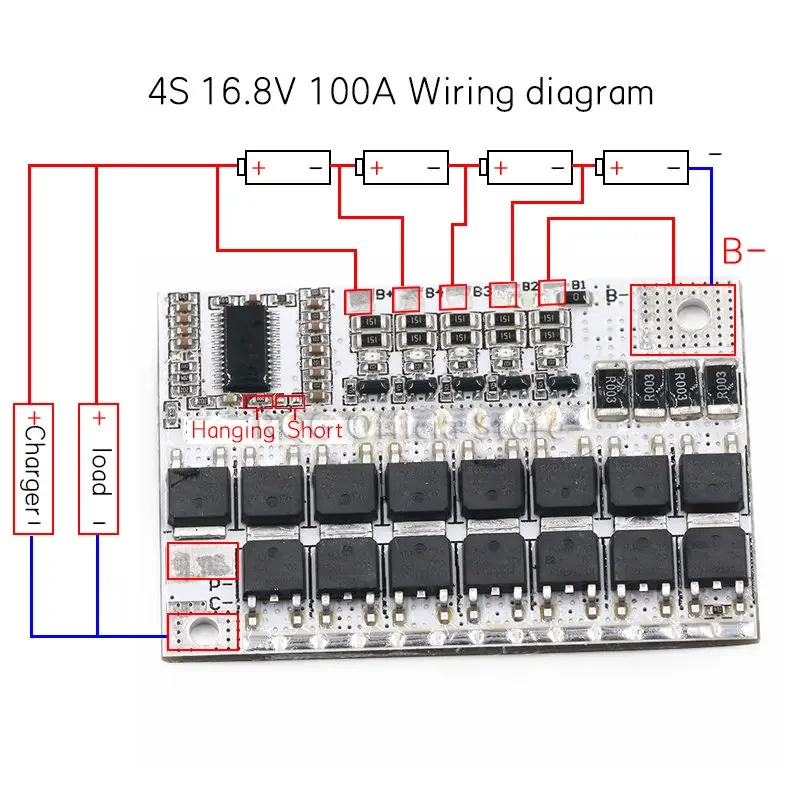 3s/4s/5s Bms 12v 16,8 v 21v 3,7 v 100a Li-ion Lmo placa de circuito de protección de batería de litio ternaria carga de equilibrio de polímero de