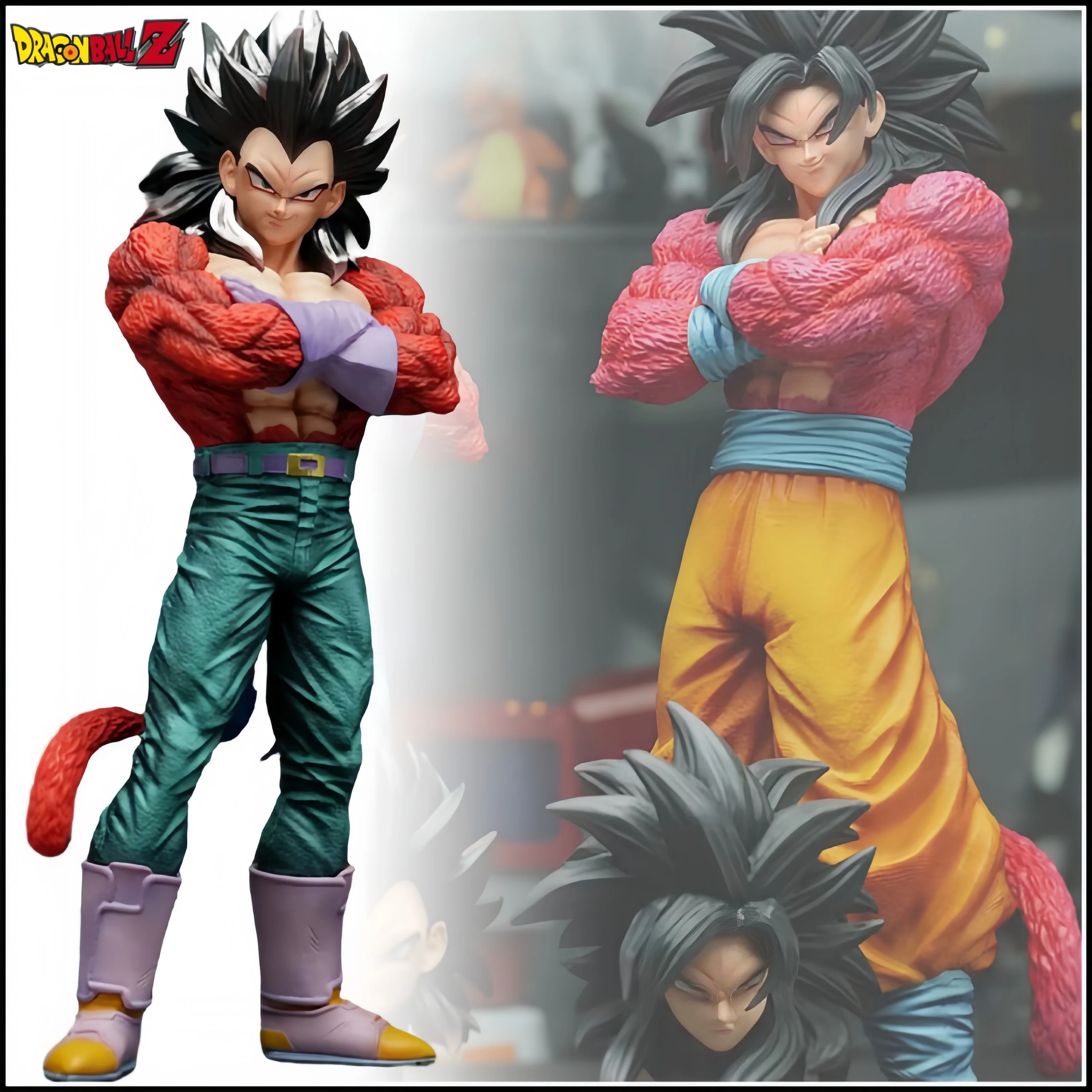 

Jt 32cm Dragon Ball Z Double Heads Super Saiyan Son Goku Planb Figure Ssj4 Pvc Model Statue Dolls Collections Decor Toys Gifts