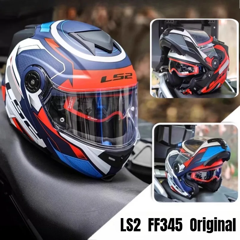 

Мотошлем FF345 с откидной лицевой частью, персонализированный, с двойным визором, модульный шлем LS2, гоночный мотошлем, Cascos Para Moto