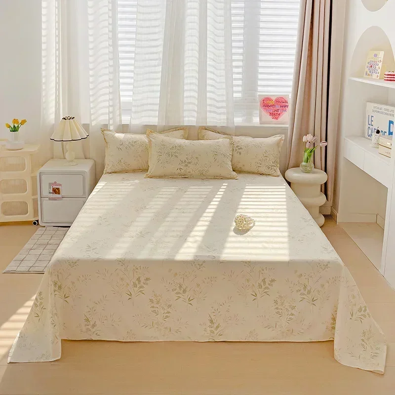Washed Cotton Floral Printed King Bed Sheet product image from Printed Cotton Fitted Sheets