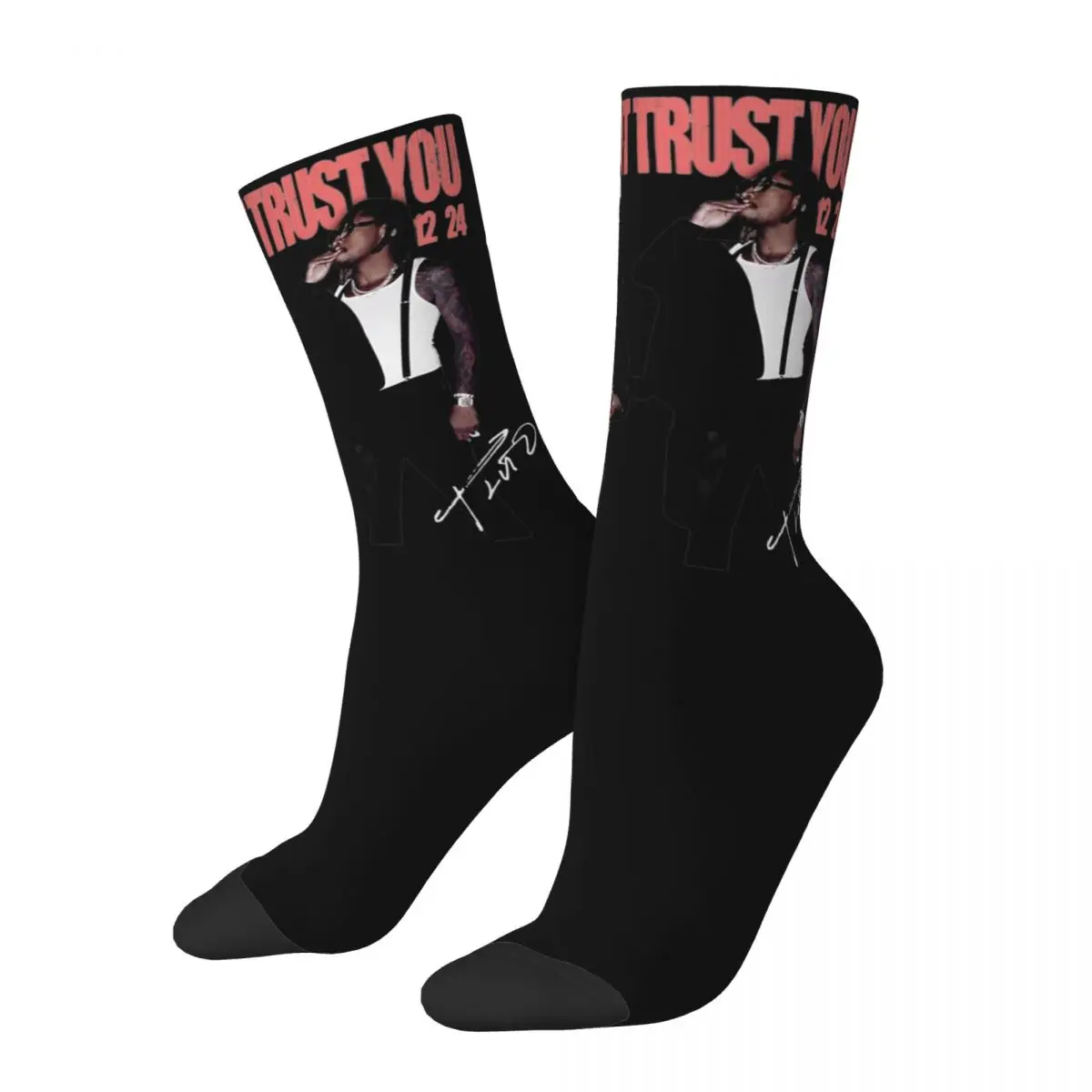 Hip-hop Future Metro Boomin Rapper American Design Theme Print Crew Socks We Don't Trust You Cute Middle Tube Socks Non-slip