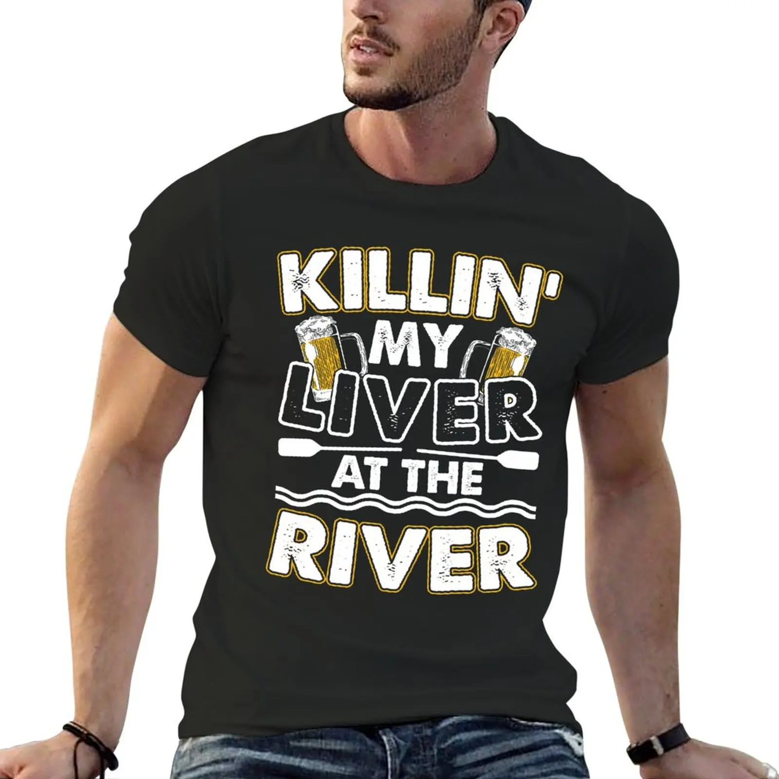 

Killin My Liver At The River T-Shirt blue lock anime clothes Funny t-shirts graphic t shirts t shirts for men graphic