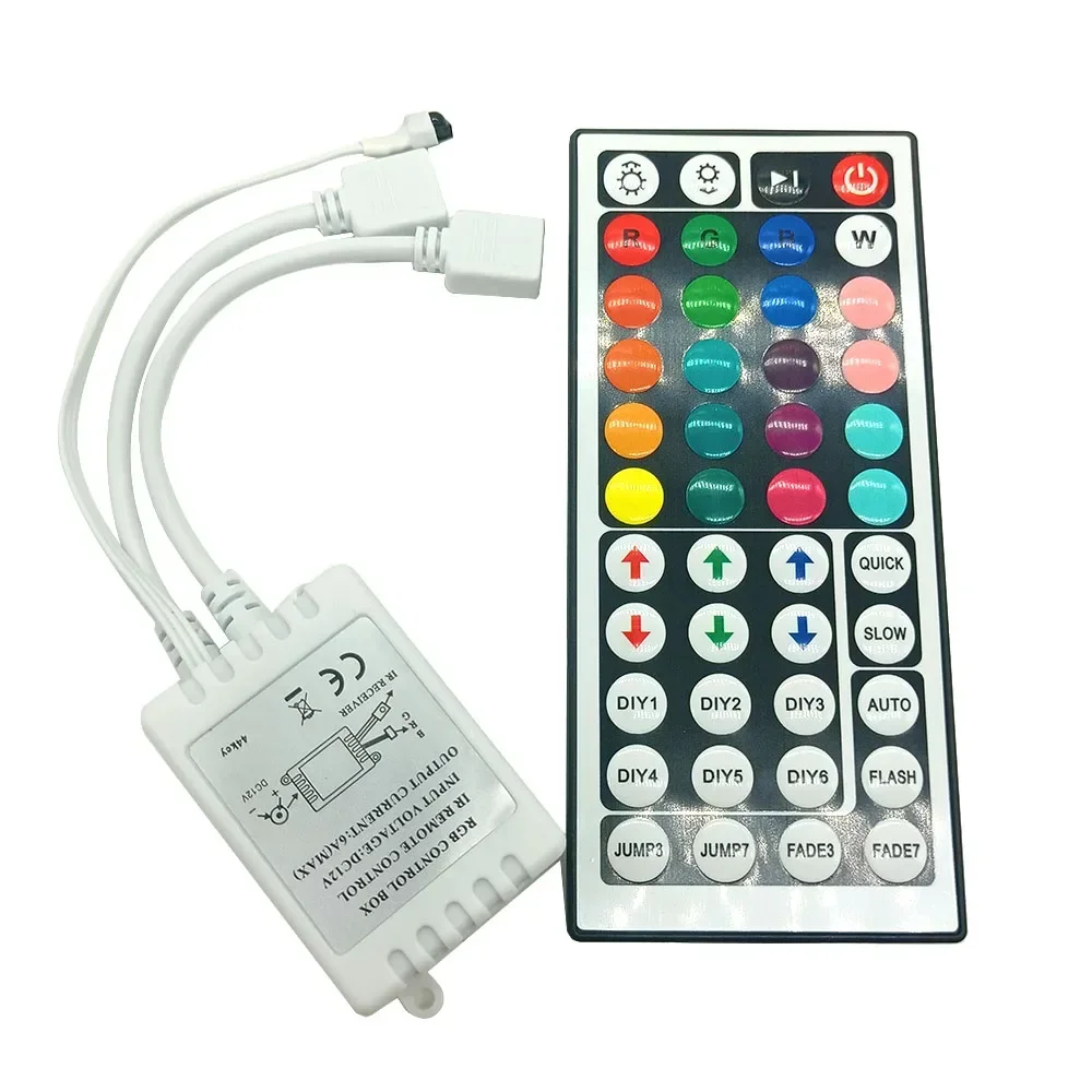 44 Keys LED Controller  IR RGB Controler box 1 to 2 Controller IR Remote Dimmer DC12V For RGB 3528 5050 LED Strip Lights