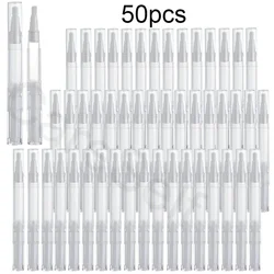 50pcs 3ML/5ML Empty Nail Oil Pen with Brush Transparent Twist Cuticle Oil Pen Cosmetic Container Pen Lip Gloss Tube