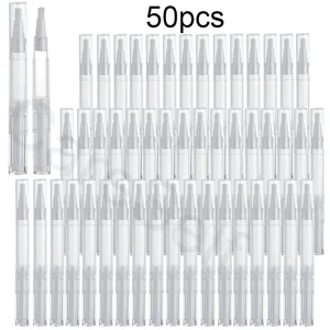 50pcs 3ml/5ml空のネイルオイルペン透明なツイストキューティクルオイルペン化粧品コンテナペンリップグロスチューブ 12ベストセールスリップオイルコンテナ-4