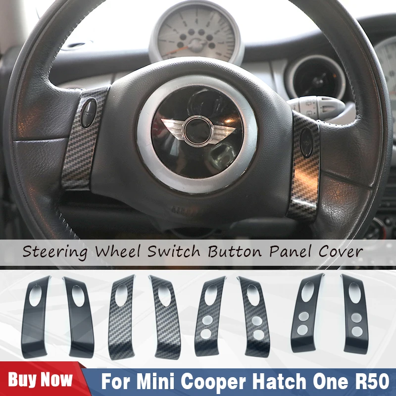 For MINI Cooper One D R50  Carbon Fiber Pattern Steering Wheel Trim Cover Steering Wheel Panel Trim Cover Car Accessories