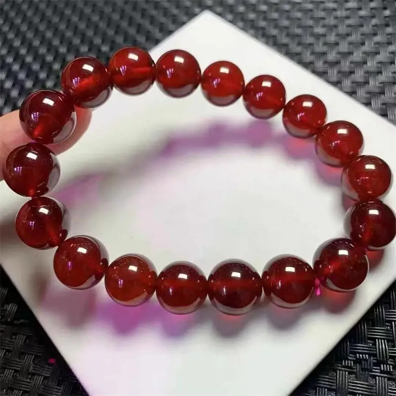 

12MM Natural Orange Red Stone Bracelet Healing Reiki Crystal Man Woman Fengshui Jewelry Birthday Gift 1pcs