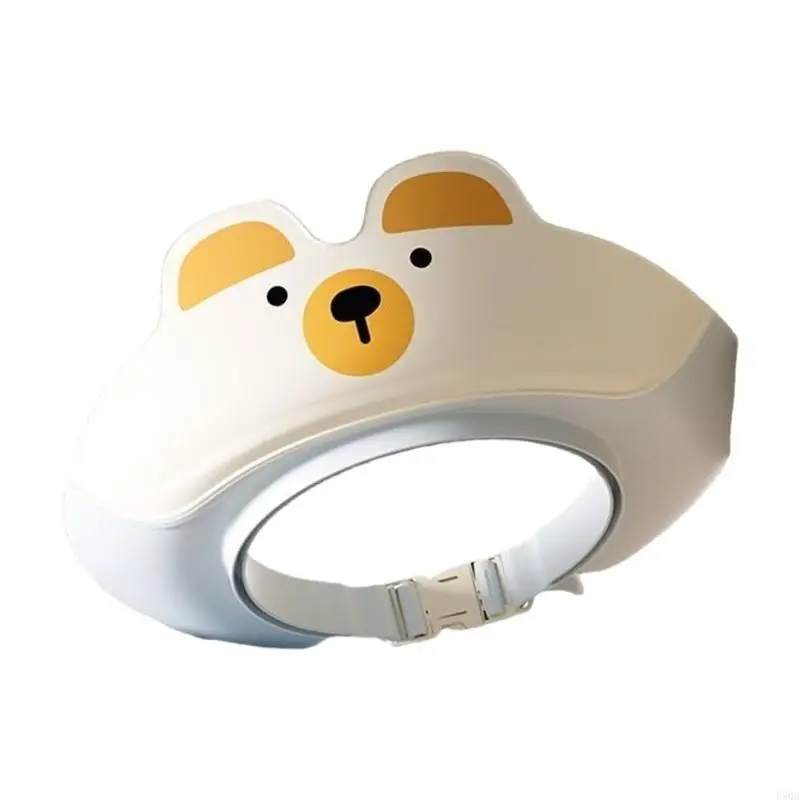 

D5QA Bath Hat Adjustable Protective Hair Washing Caps for Toddler Cartoon Shower Caps