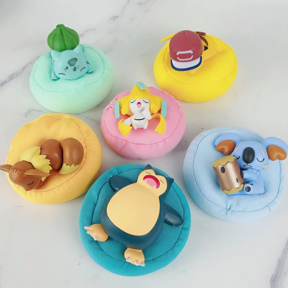 **Pokemon Model Kit Anime Characters Figure Starry Dream Pikachu Bulbasaur Series Car Interior Hand Sleeping Position Toys Gifts