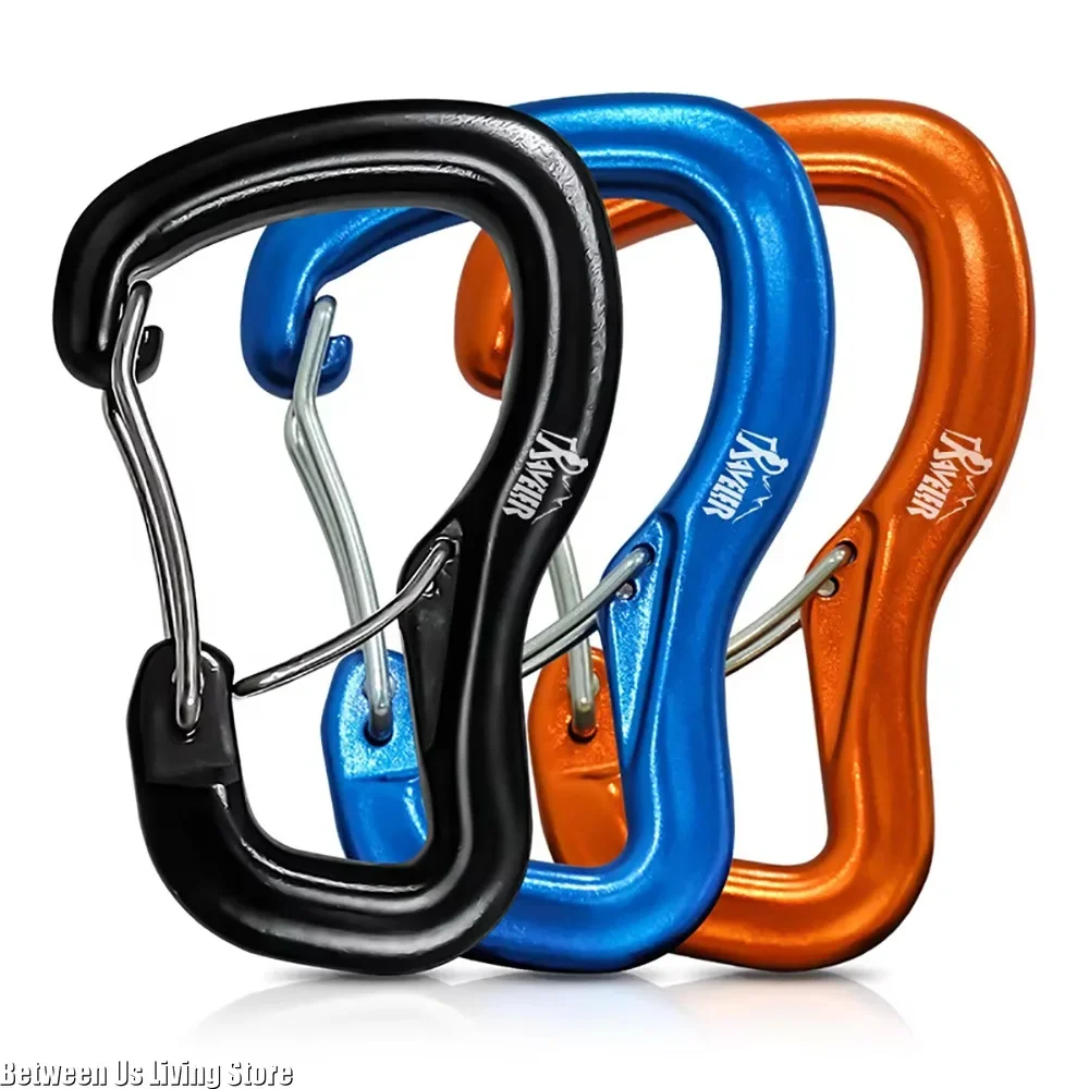 

2pcs Outdoor Hammock Hanging Buckle Double-door Multi-functional Aluminum Alloy Keychain Mountain Climbing Rock Camping