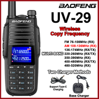 Baofeng UV-29 Walkie Talkie Multi Band 999CH Wireless Copy Frequency AM NOAA UHF VHF Type-C Long Range Portable Ham 2 Way Radios