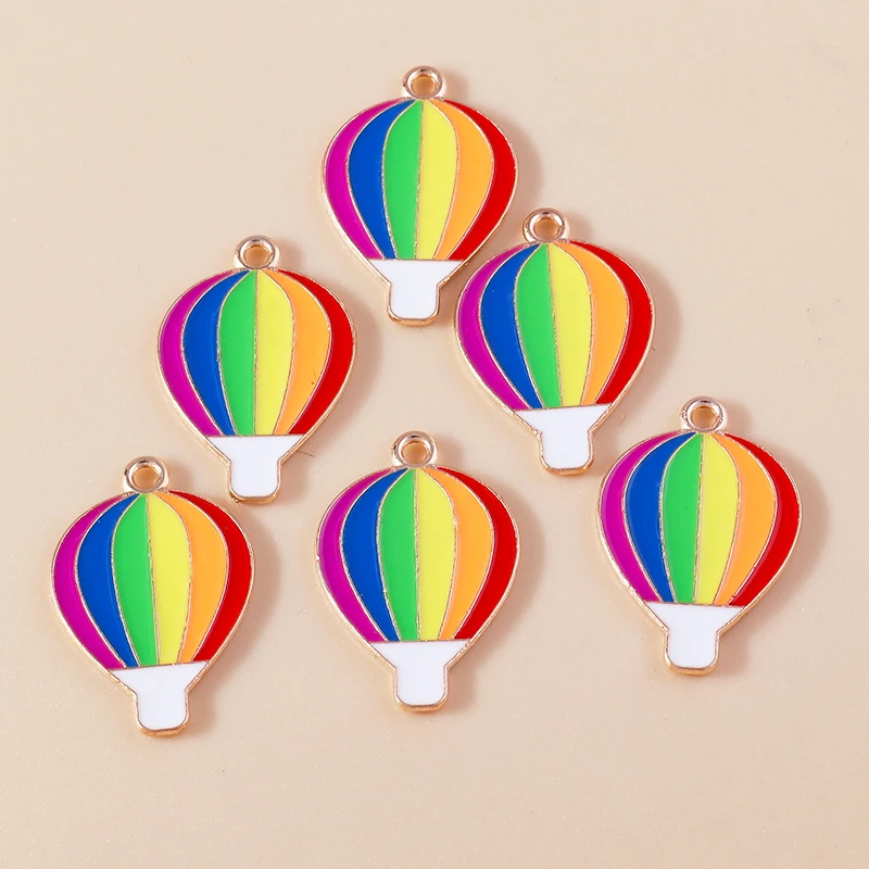 20 Stück 15x25mm Niedliche Bunte Emaille-Ballon-Anhänger für Schmuckherstellung, Ohrringe, Halsketten, Armbänder, DIY-Bastelarbeiten, Geschenke – Detail 5
