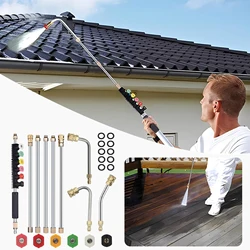 Pressure Washer Extension Wand Set Power Washer Gutter Car Cleaning Tools With 5 Spray Nozzle Tips For Undercarriage Cleaner