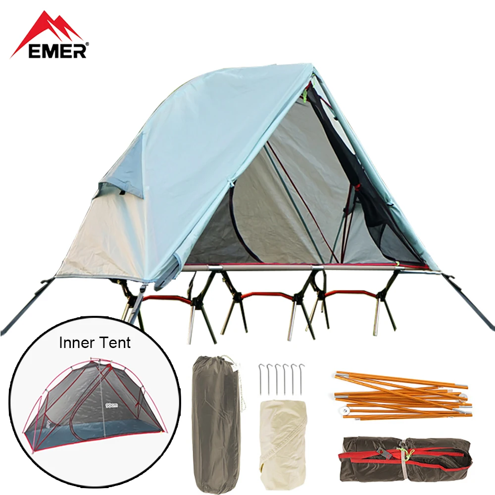 

EMER Camping Folding Tent Portable Outdoor Off The Ground Tent Waterproof UV Resistant Used with Bed Hiking Survival Equipment