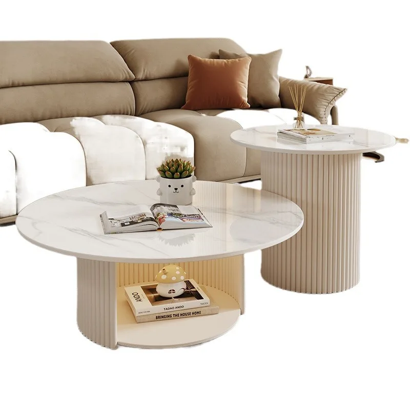 

Light luxury cream style simple small apartment Internet celebrity child and mother rock slab
