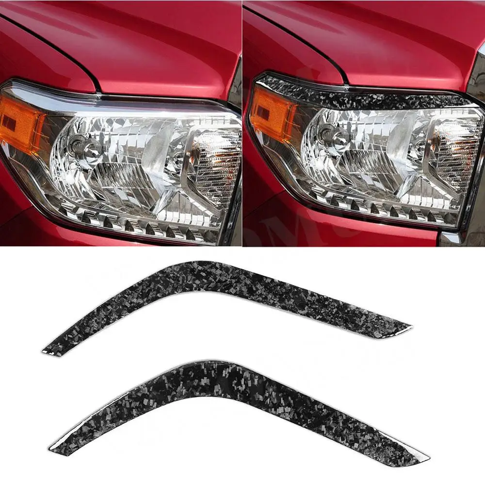 

Forged Carbon Front Lamp Eyebrow Headlight Covers for Toyota Tundra 2014-2018 Car Front Lamp Eyelids