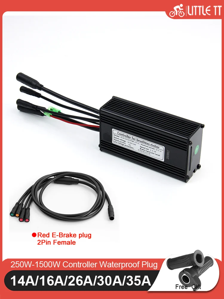 AliExpress LITTLE TT Ebike Sine Wave KT Controller 36V/48V 16A 26A 30A Waterproof Brushless 250W 350W 500W 1000W 1T5 2pin female with Light Function