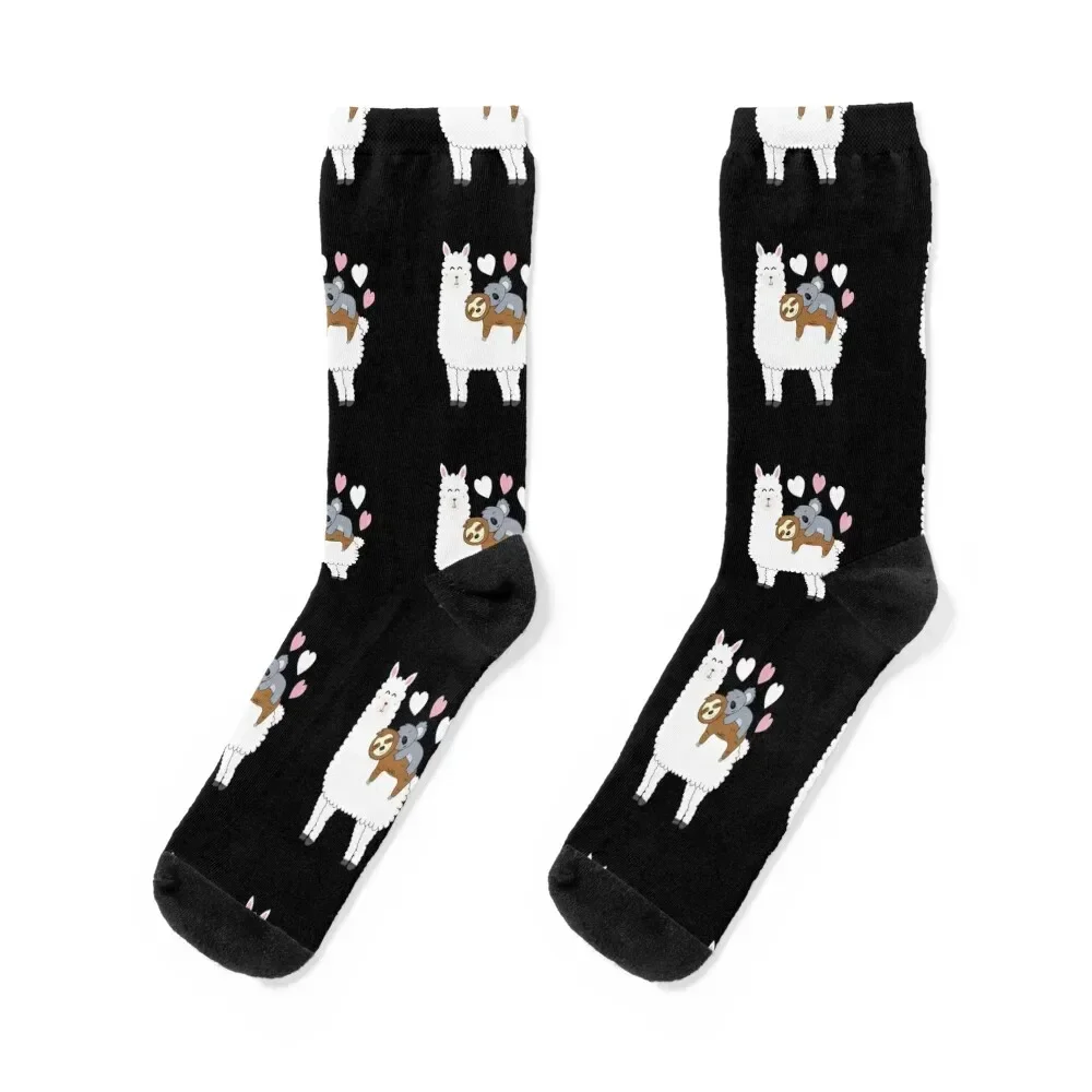 Alpaca llama sloth koala girl gift Socks Heating sock ankle Luxury Woman Socks Men's