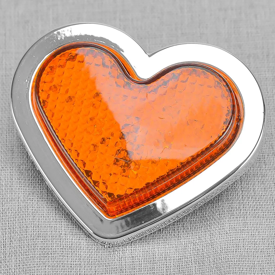 Amber Heart Shaped Side Marker LED Light Turn Signal Indicator Lamp Universal for 12-24V Car Van Truck Trailer