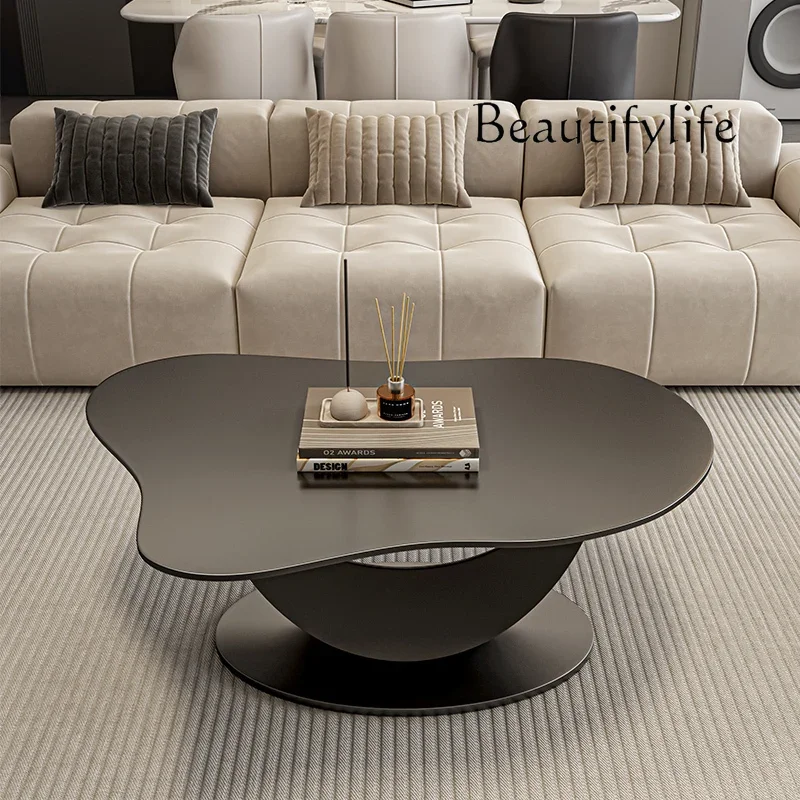 Rock slab coffee table light luxury modern simple living room household small apartment new creative designer model