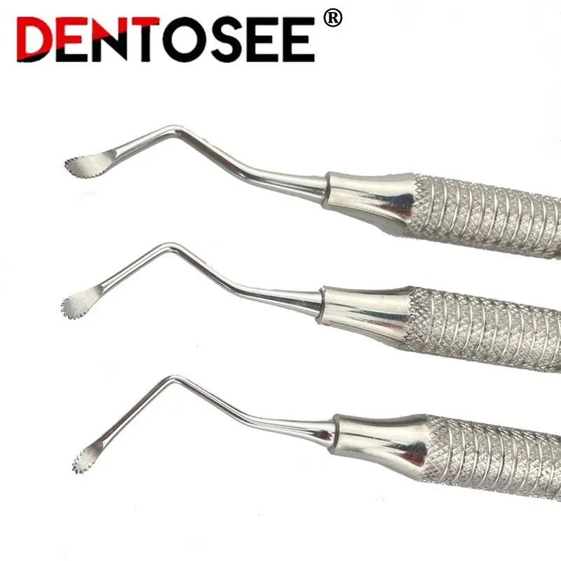 3Pcs/Set Dental Curette Professional  Jagged Curettes Dental Scaler Gracey Bone Curette Implant Instrument Tools