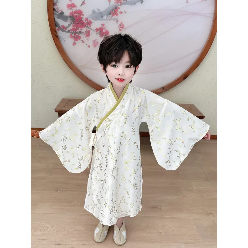 Song Dynasty stile cinese girocollo bambù ricamo ragazzi Hanfu Robe Kawaii Pink Girls Hanfu Dress Ancient Performance Suit