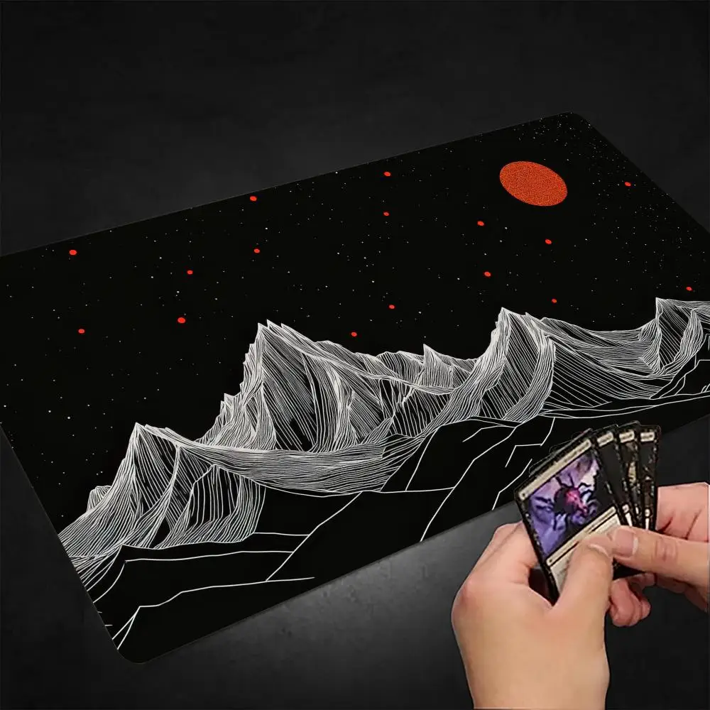 

Unique mountain and water scenery MTG Playmat Magic Card Mat with Stitched Edge Non-Slip Tabletop playmat Board Game Mat for TCG