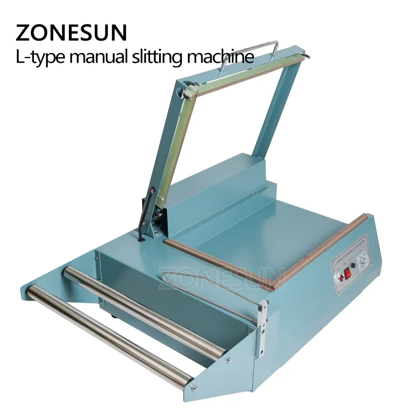 ZONESUN L tas pembungkus plastik Manual, penyegel panas Film kontrak dengan pemotong Shrink Film Sealing Machine alat Sealling