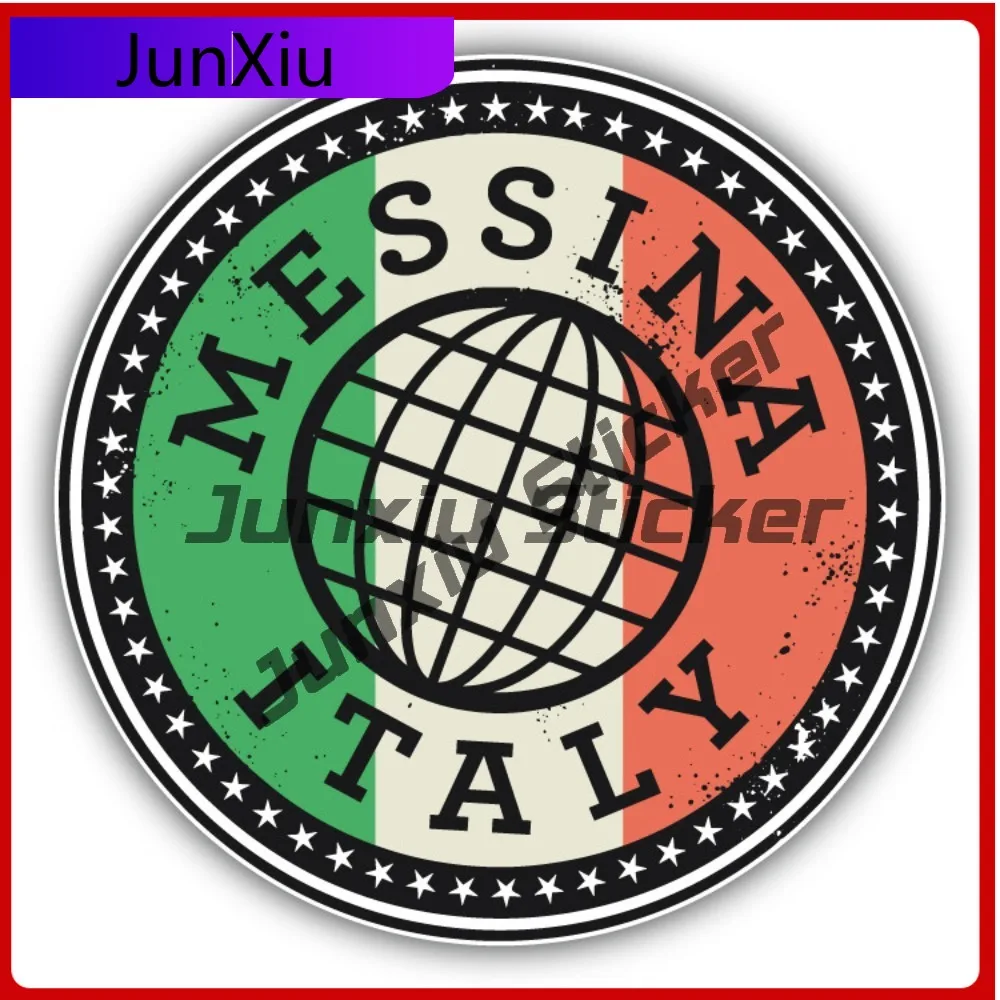 

Messina Italy Flag Anime Premium Waterproof Aesthetic Laptop Decal Decoration Vinyl Car Window Bumper Auto Exterior Gift