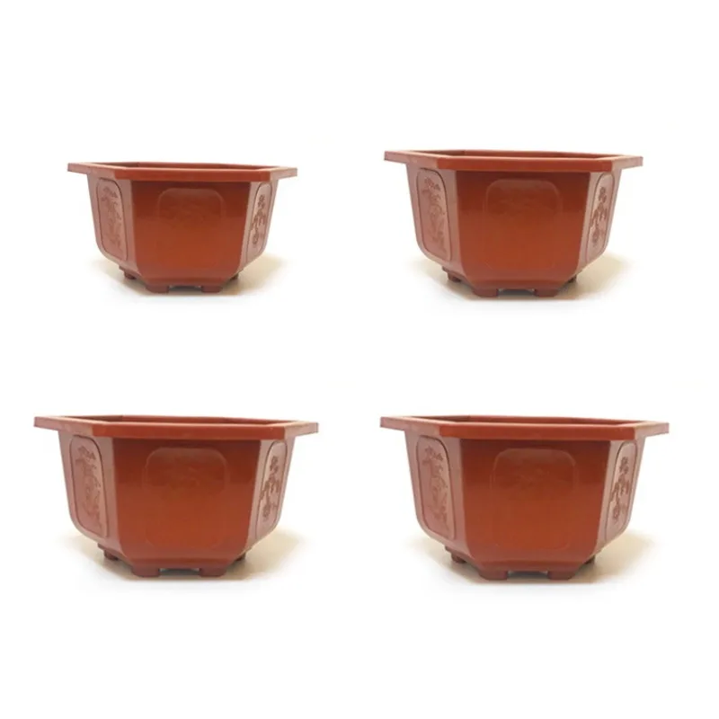 

Hexagonal brick plastic large diameter flower pot, high waist planting fortune tree potted plant