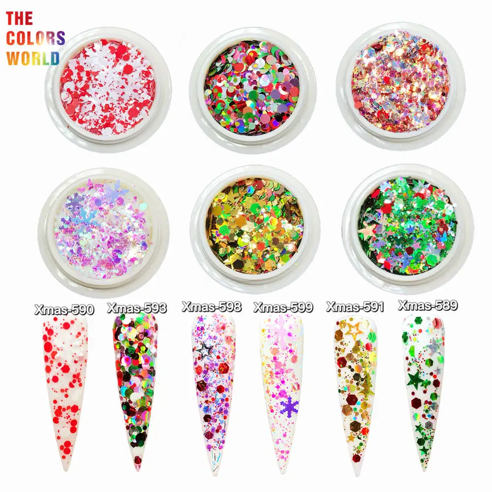 TCT-243 Christmas Mix Nails Glitter Xmas Nail Art Decoration Nail Design Body Art Painting Makeup Henna Handwork DIY Decoration