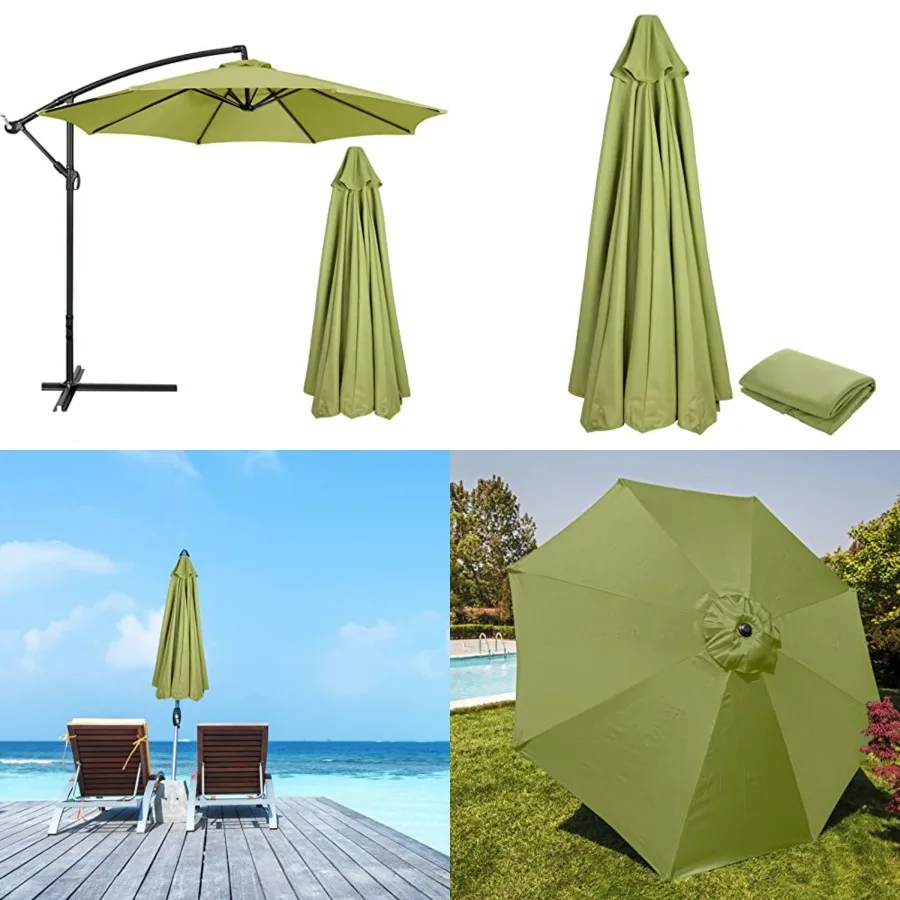 

10 Feet 6/8 Rib Umbrella Canopy Replacement Outdoor Market Patio Table Umbrella Strong and Thicck Canopy Cover for Backyard Gar