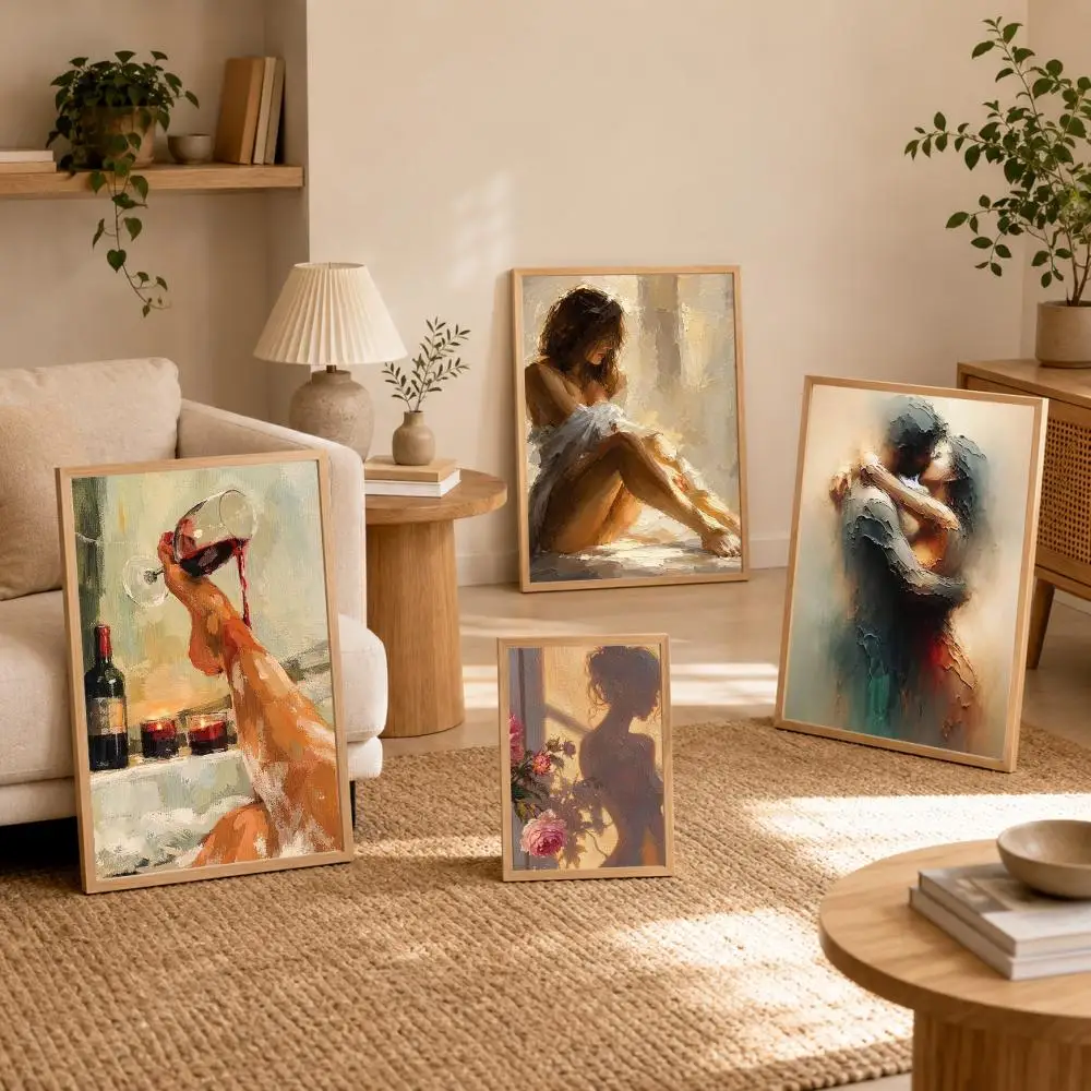 S-Sexy Women Pictures Nude Poster Stickers Mural Painting Self-Adhesive Wall Art Decals for Bedroom Living Room Home Decor Gift