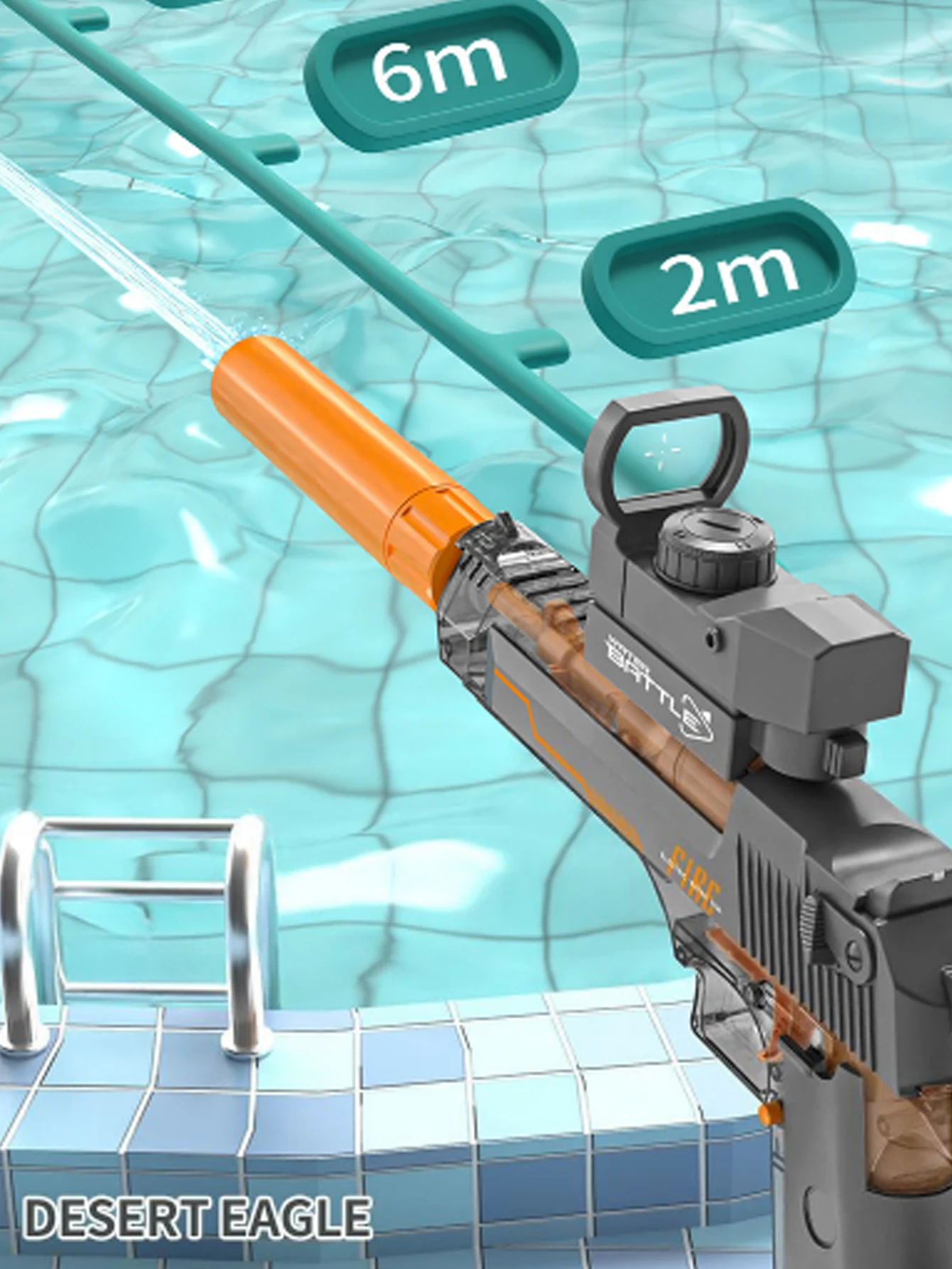 الأطفال ارتفاع ضغط الكهربائية مدفع المياه لعب الصيف في الهواء الطلق شاطئ بركة حديقة القتال ألعاب أطفال التلقائي انفجار المياه الهدايا #6