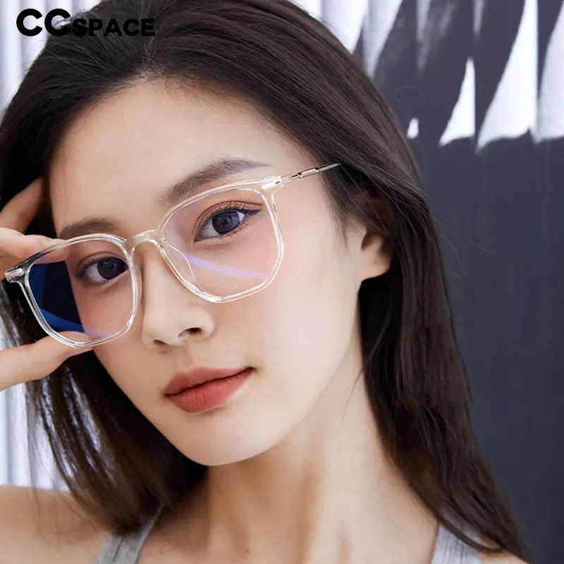 55433 Large Frame Transparent Finished Myopia Glasses Anti Blue Glasses Frames Women Optical Fashion Computer Eyeglasses