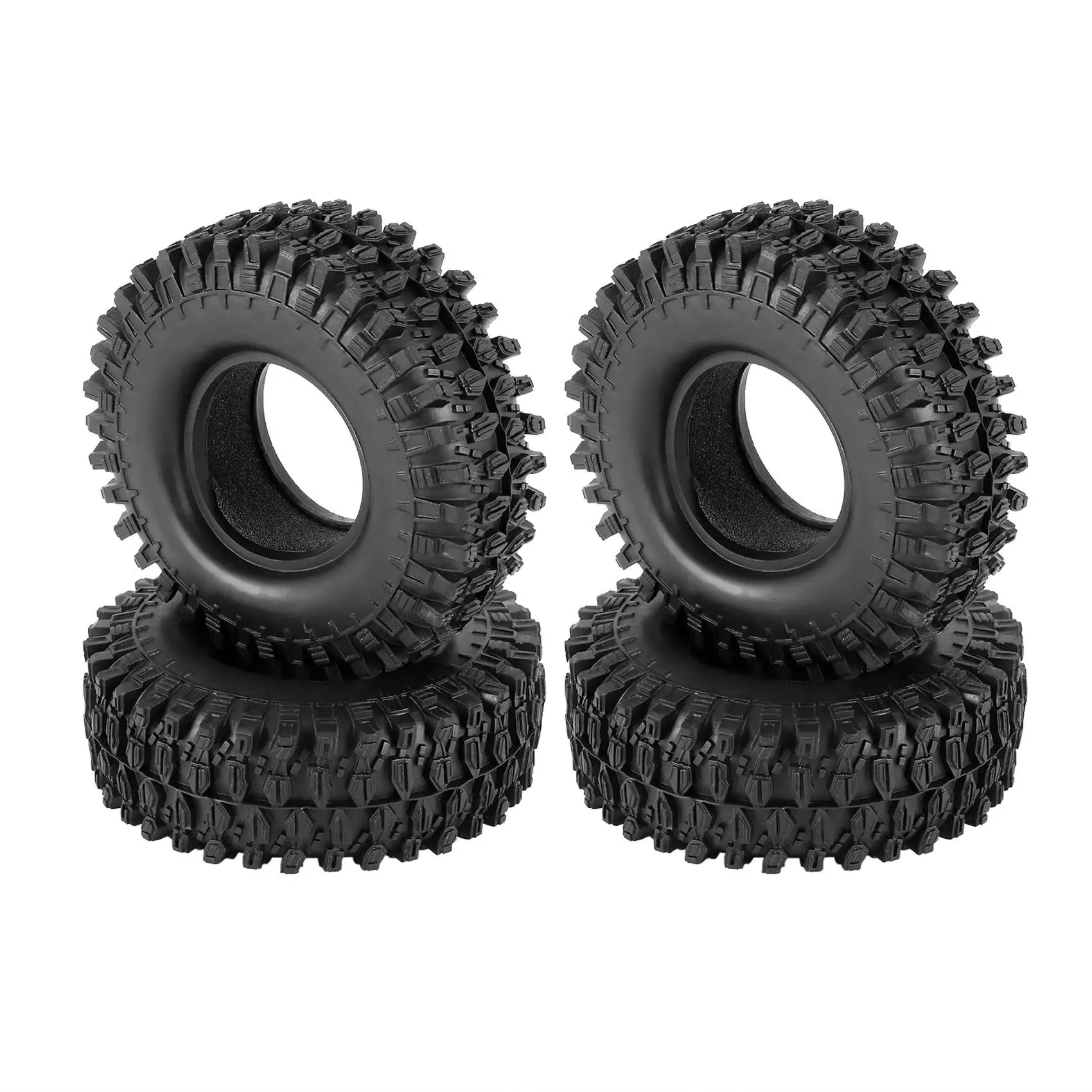 4 PièCes SéRies 1,9 Pouces Pneu en Caoutchouc 1.9 Pneus de Roue 108X40MM pour 1/10 RC Crawler Traxxas TRX4 Axial SCX10 90046