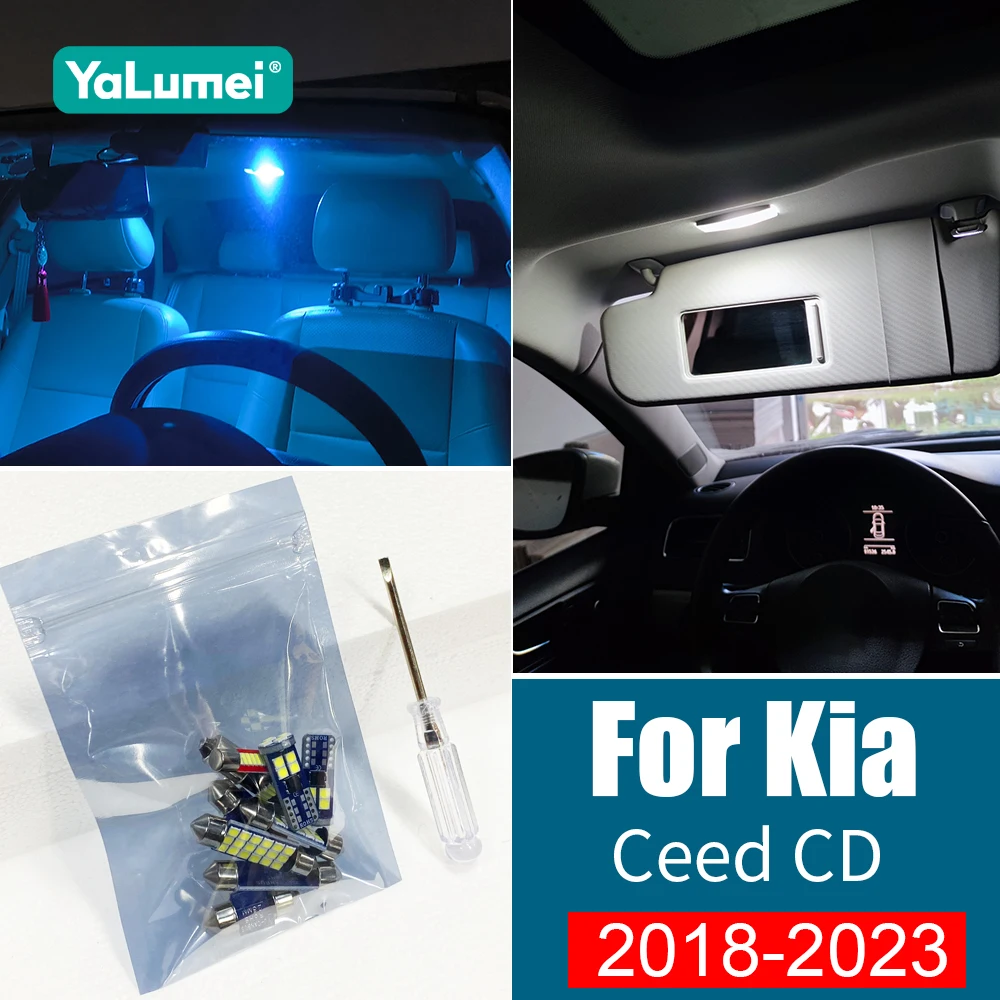 

For Kia Ceed CD 2018 2019 2020 2021 2022 2023 Car LED Bulbs Interior Dome Lamp Map Light Vanity Mirror Light Trunk Lights