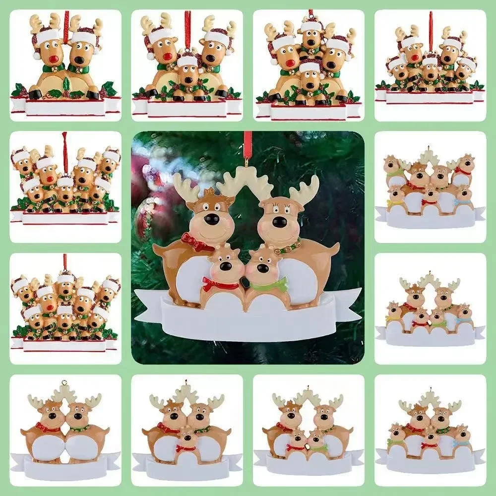 1 шт. новый персонализированный семейный олень, украшение для рождественской елки, милый олень, рождественский кулон из смолы, домашний декор 1 шт. новый персонализированный семейный олень, украшение для рождественской елки, милый олень, рождественский кулон из смолы, домашний декор