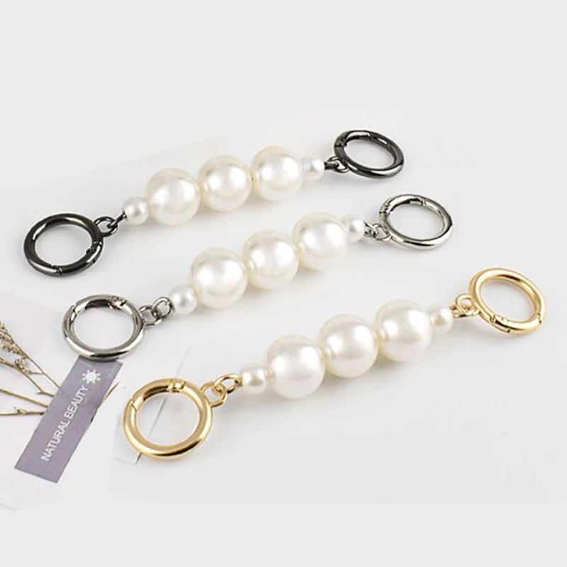 

13.5cm Fake Pearl Extension Bag Chain Strap DIY Short Big 19mm Beaded Pearl Chain to Extend Your Shoulder Crossbody Bag Strap