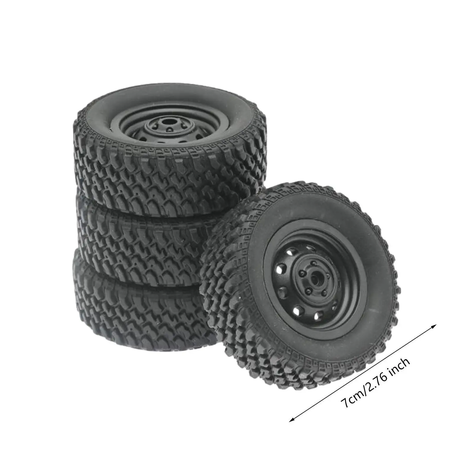 4 Pieces RC Car Wheels and Tires Replacement Easy to Install RC Crawler Car Tires for MN82 MN78 1/12 RC Car Accessories